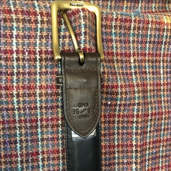 Vintage Brown leather belt with brass buckle 36/90 - Picture 5 of 6